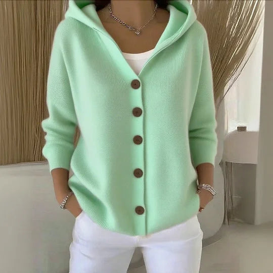 Nylah™ | Strickjacke mit Kapuze und Knöpfen