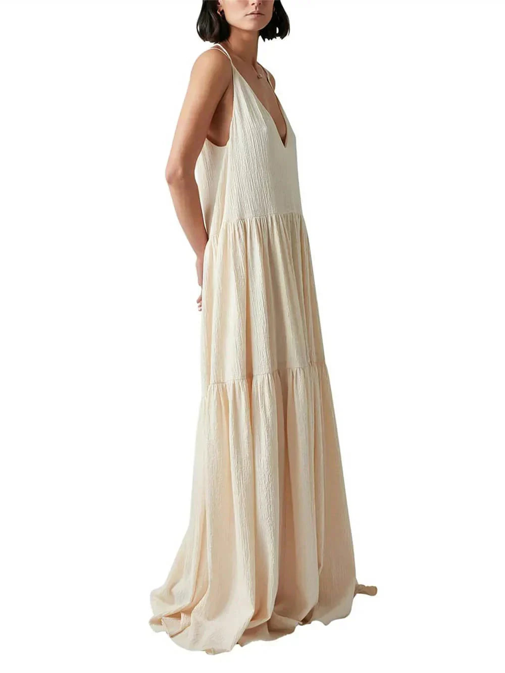 Averra™ | Beige Maxi Dress