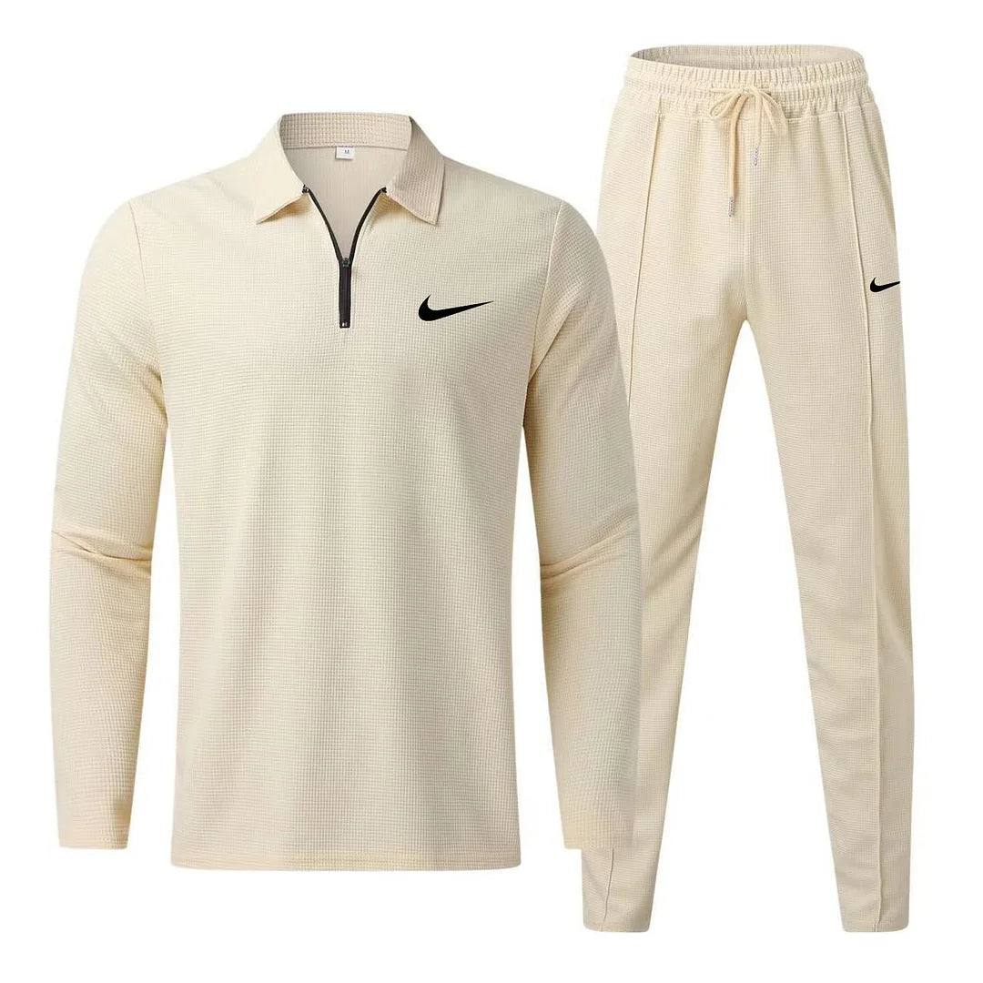 Men’s Casual Polo Shirt and Trousers Sports Set