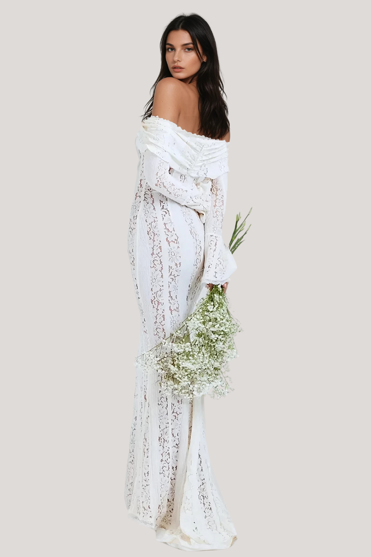 Averra™ | Lace Off Shoulder Cutout Maxi Dress