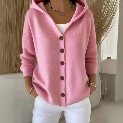 Nylah™ | Strickjacke mit Kapuze und Knöpfen