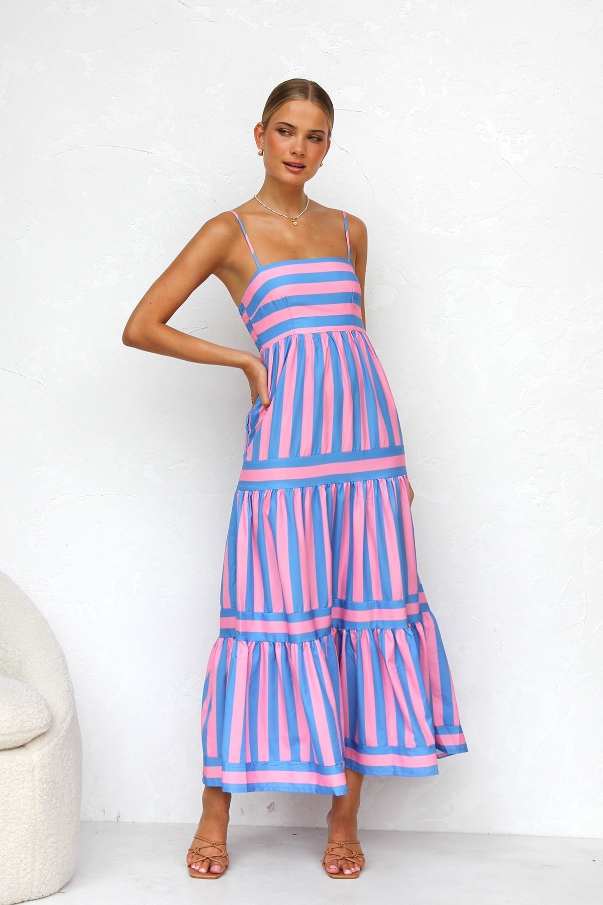 Averra™ | Striped Candy Flow Maxi Dress