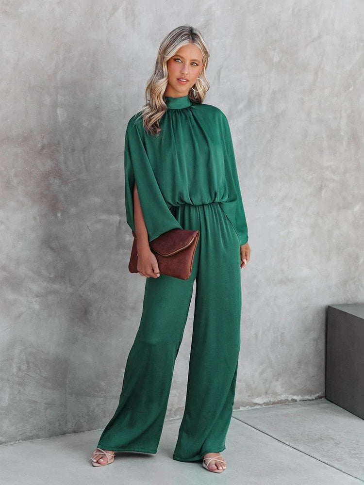 Averra™ | Elegant High-Neck Jumpsuit