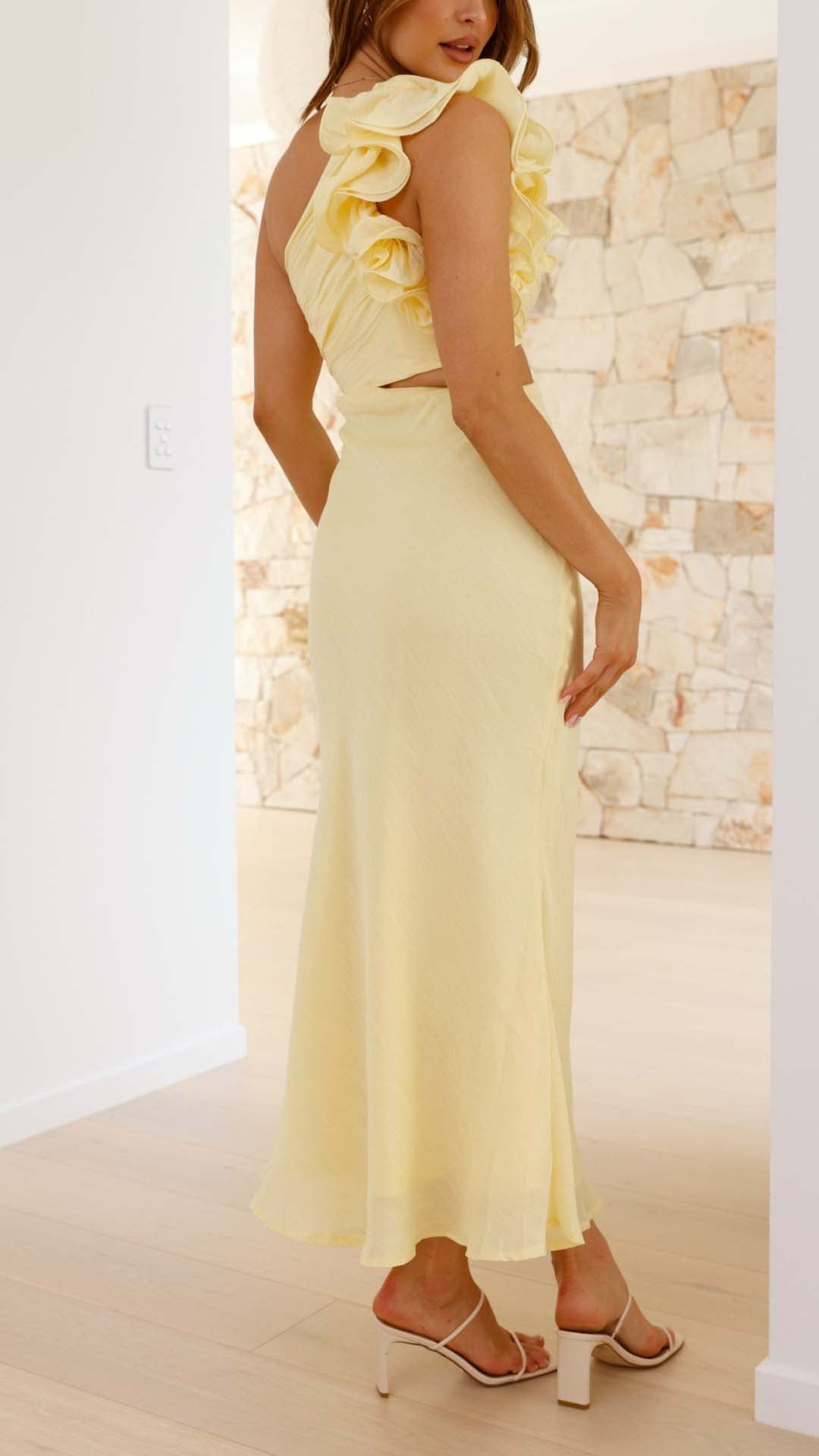 Averra™ | One-Shoulder Cutout Maxi Dress