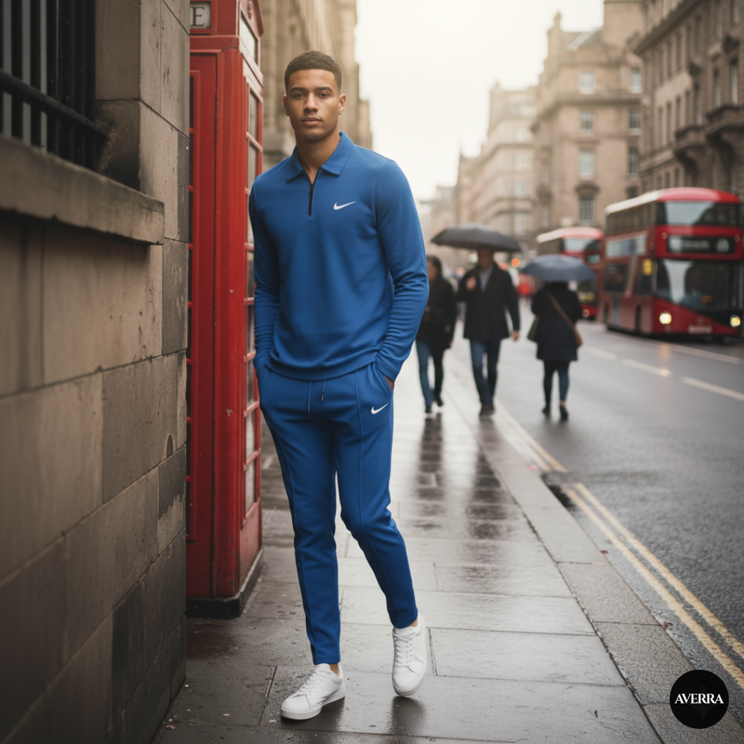 Men’s Casual Polo Shirt and Trousers Sports Set