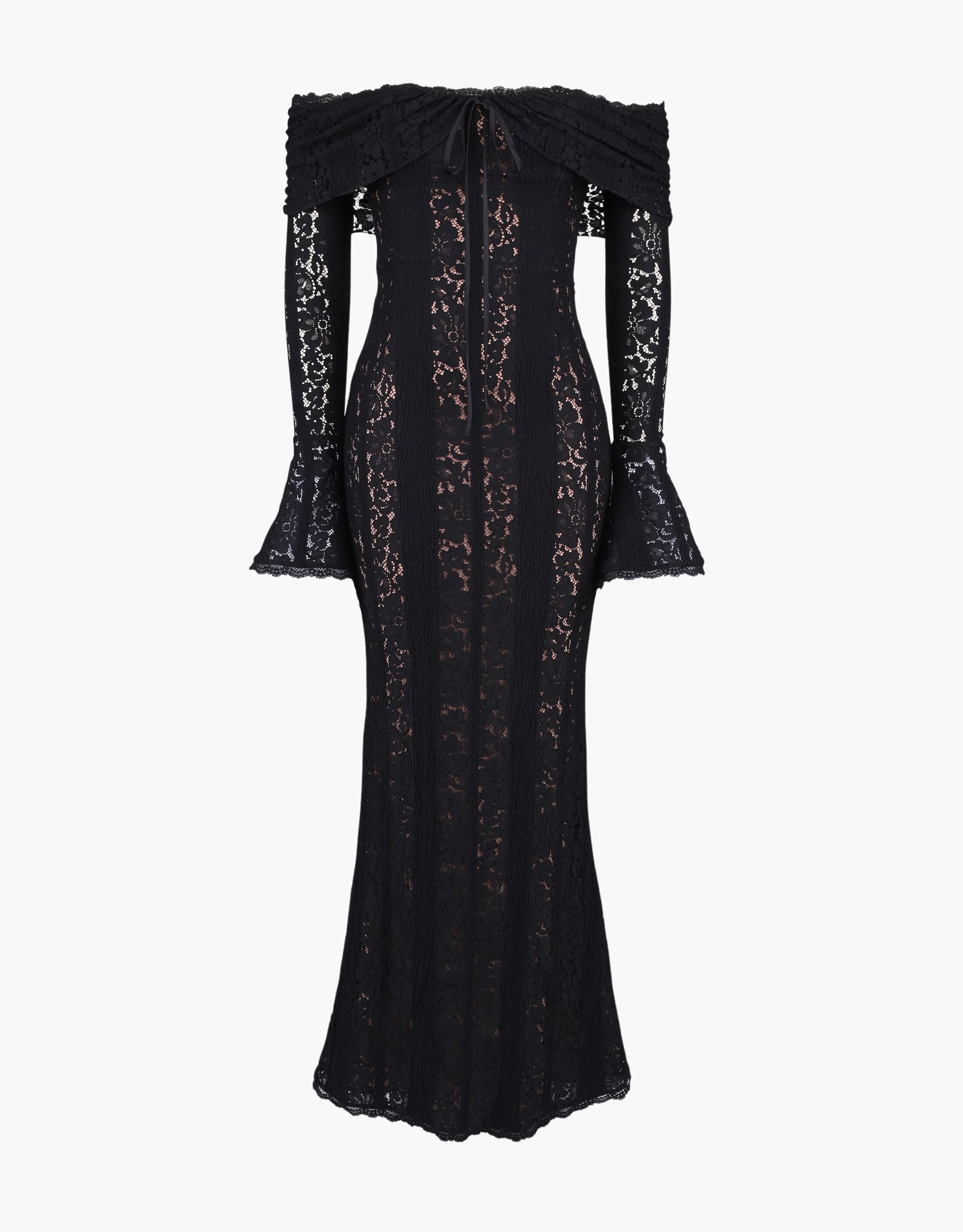 Averra™ | Lace Off Shoulder Cutout Maxi Dress