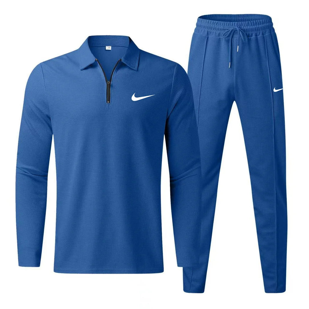 Men’s Casual Polo Shirt and Trousers Sports Set