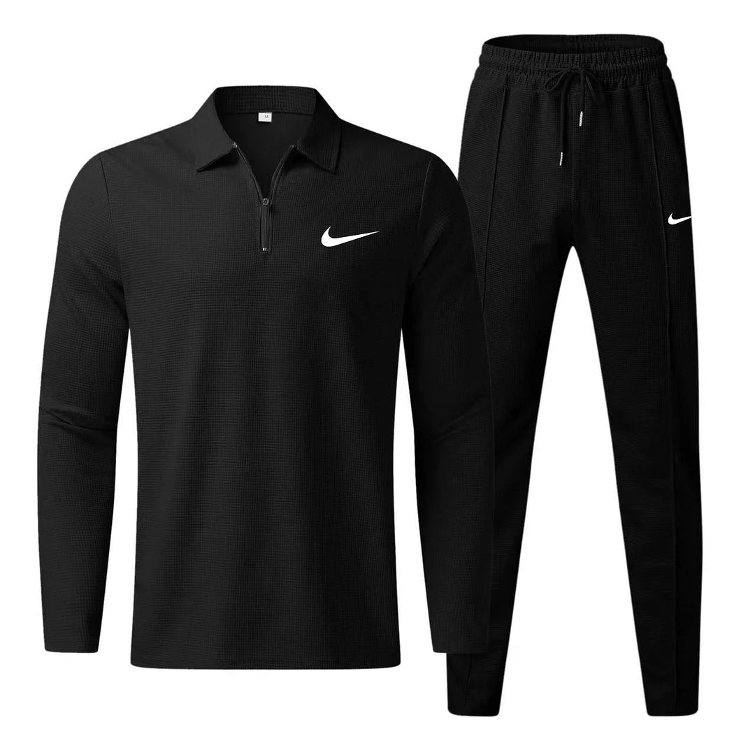 Men’s Casual Polo Shirt and Trousers Sports Set