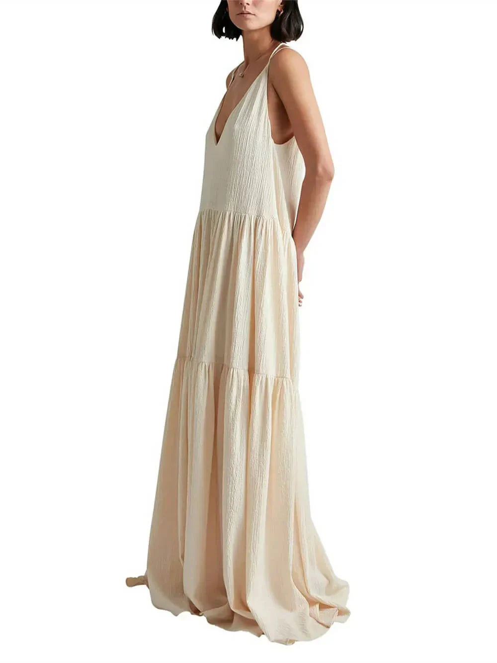 Averra™ | Beige Maxi Dress