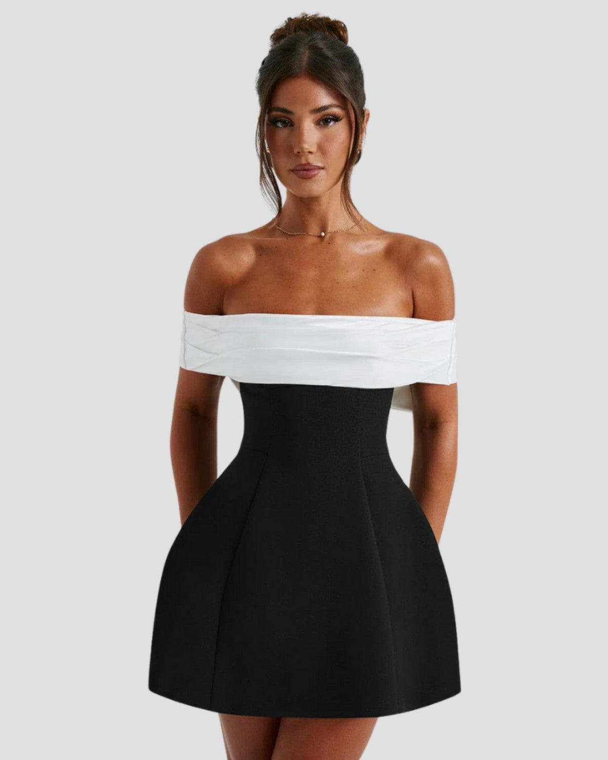 Averra™ | Elegant Bow-Back Mini Dress