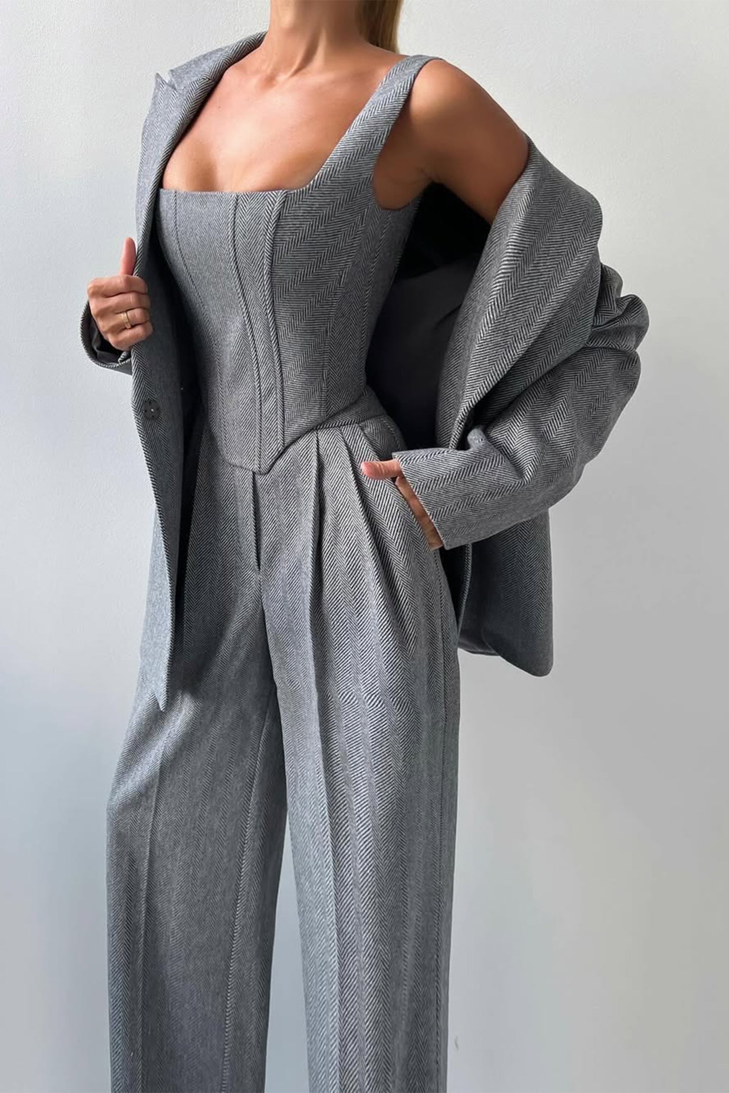 Averra™ | Double Breasted Blazer Three-Piece Set