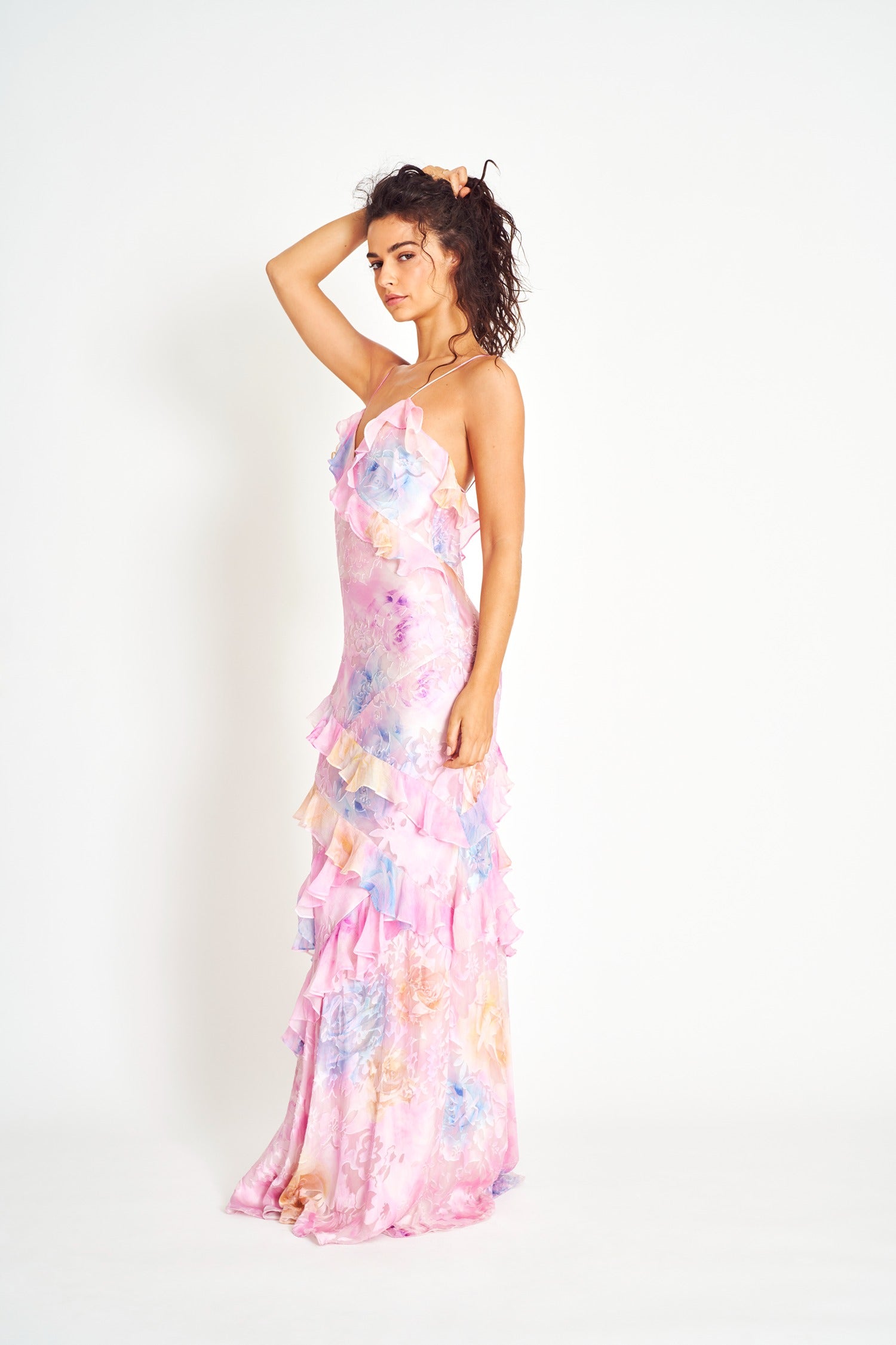 Averra™ | Pastel Ruched Layered Maxi Dress – Elegant Summer Gown
