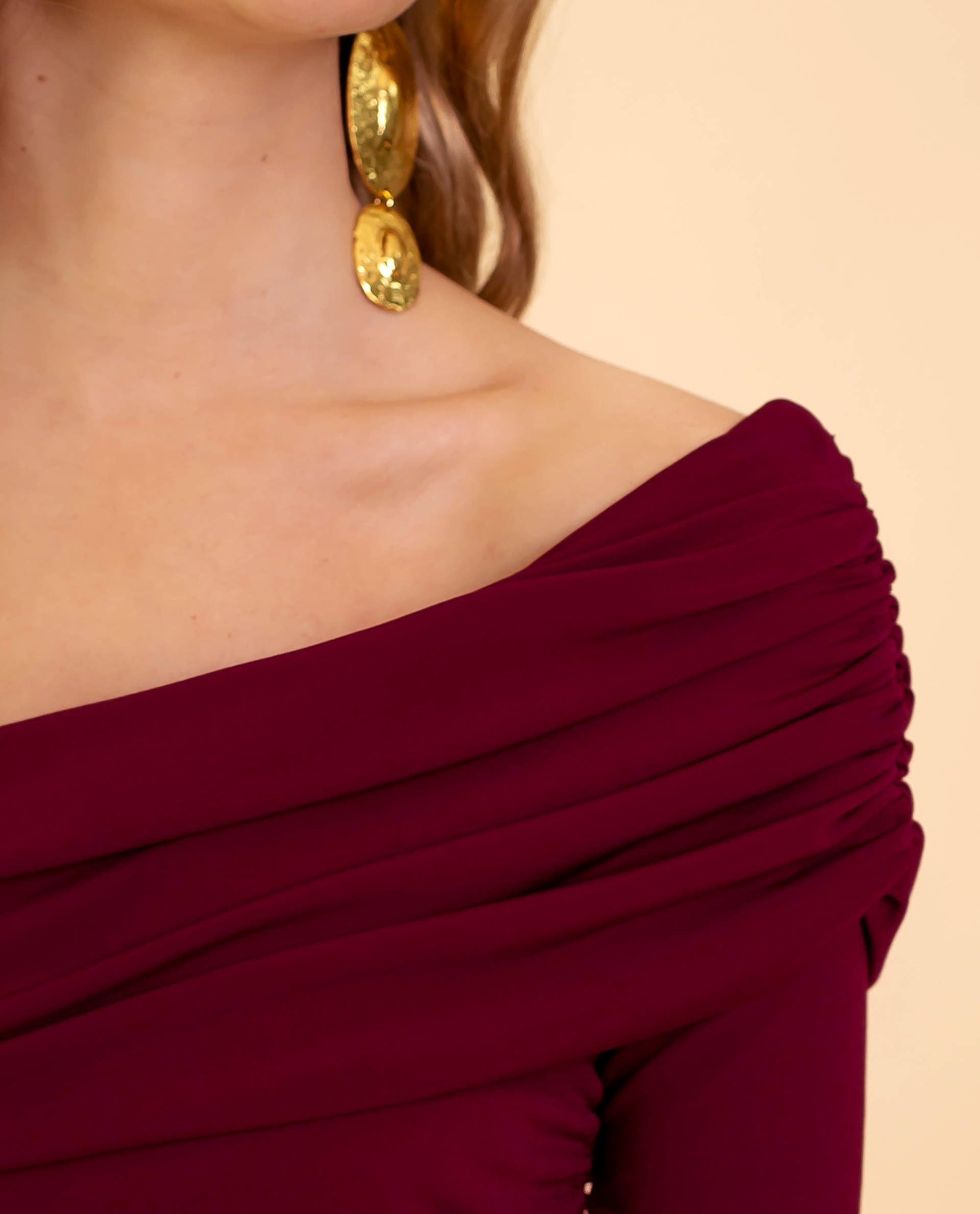 Averra™ | Burgundy One-Shoulder Jumpsuit