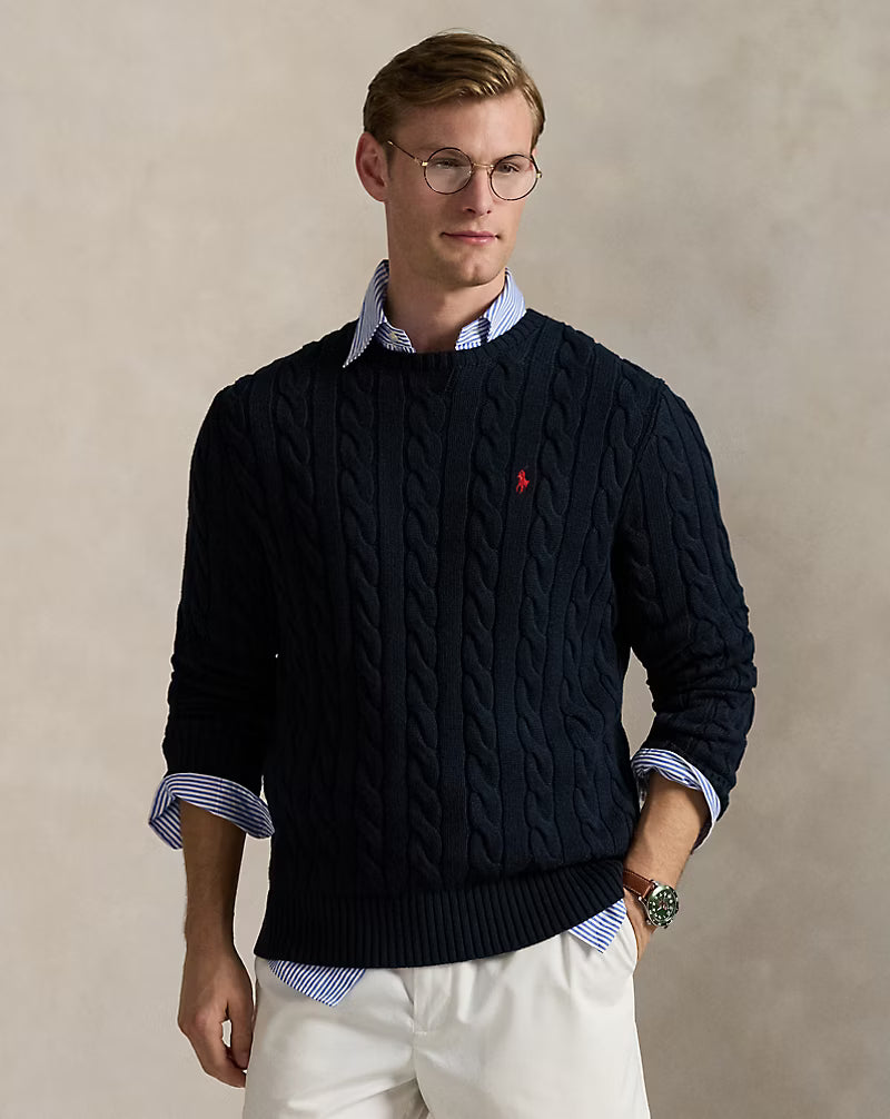 RL - Cable-Knit Cotton Jumper