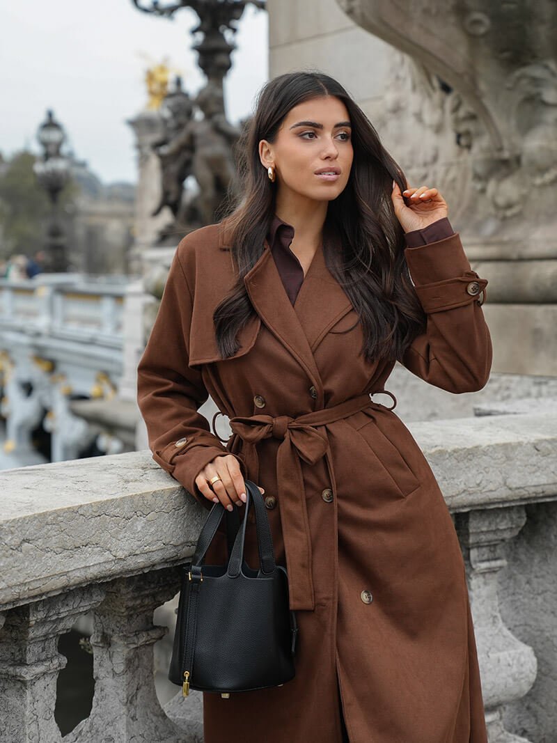 Molly™ | Faux suede trench coat