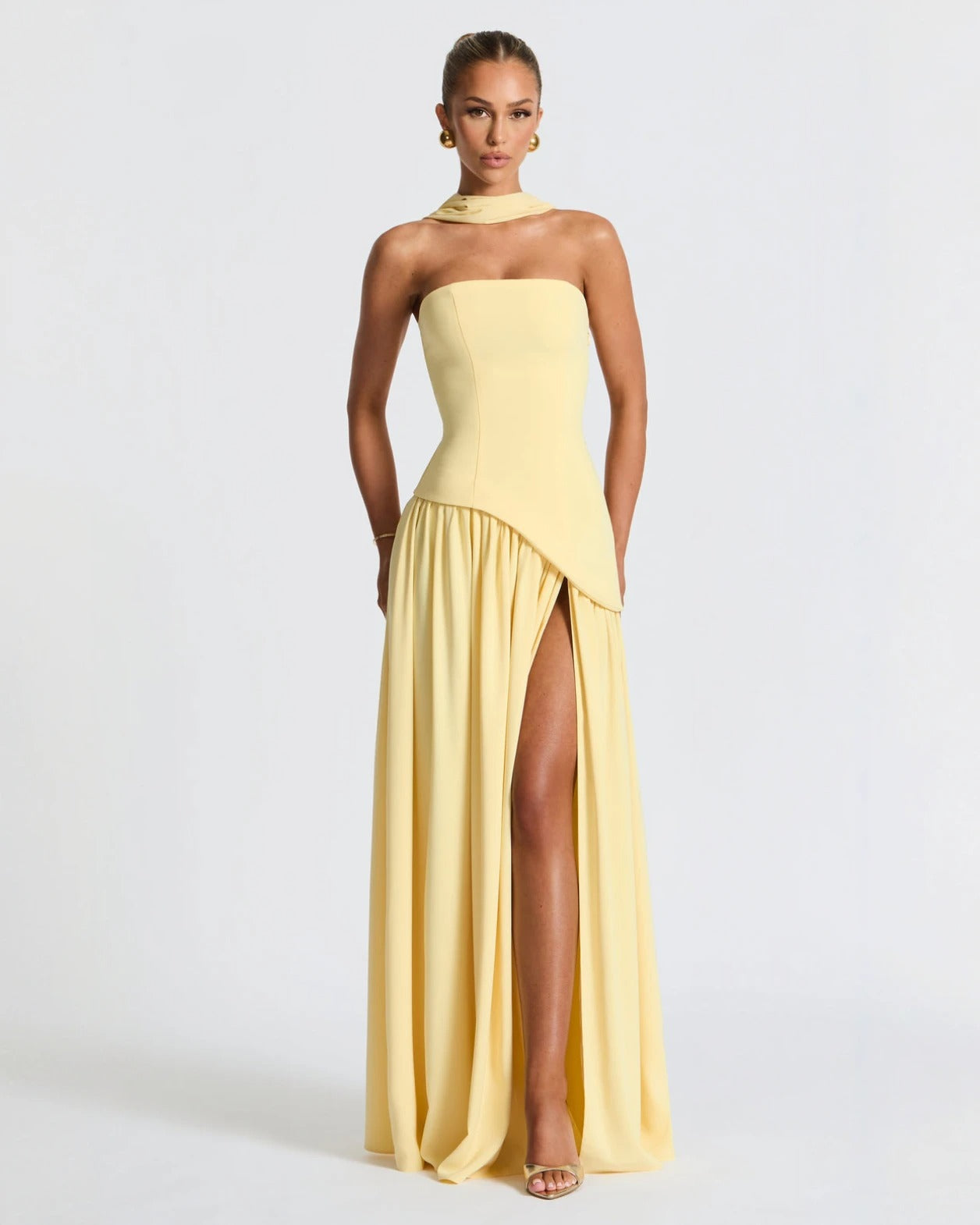 Averra™ | Beatriz Chic Slit Dress – Free Gold Earring Gift