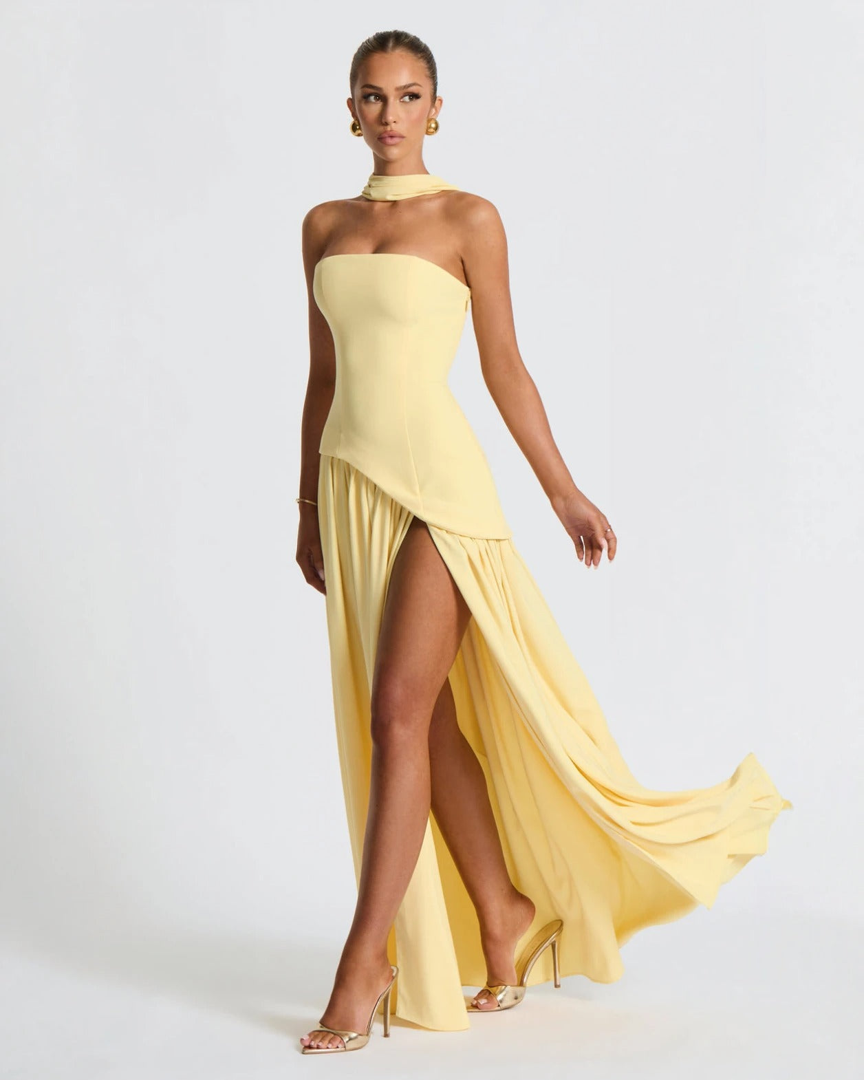 Averra™ | Beatriz Chic Slit Dress – Free Gold Earring Gift