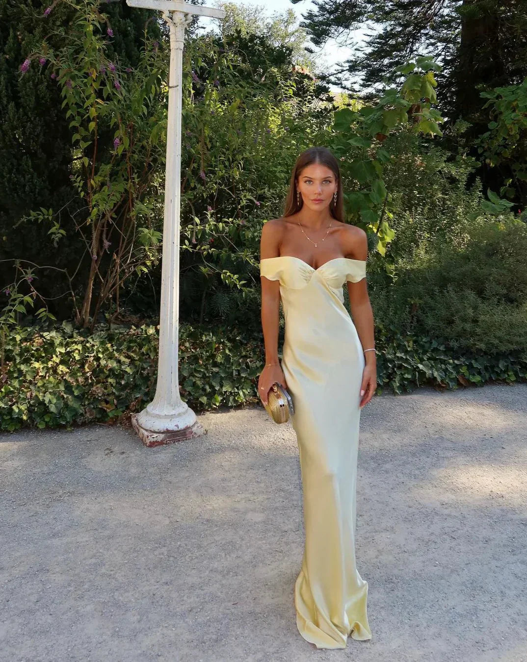 Averra™ | Satin Backless Maxi Dress