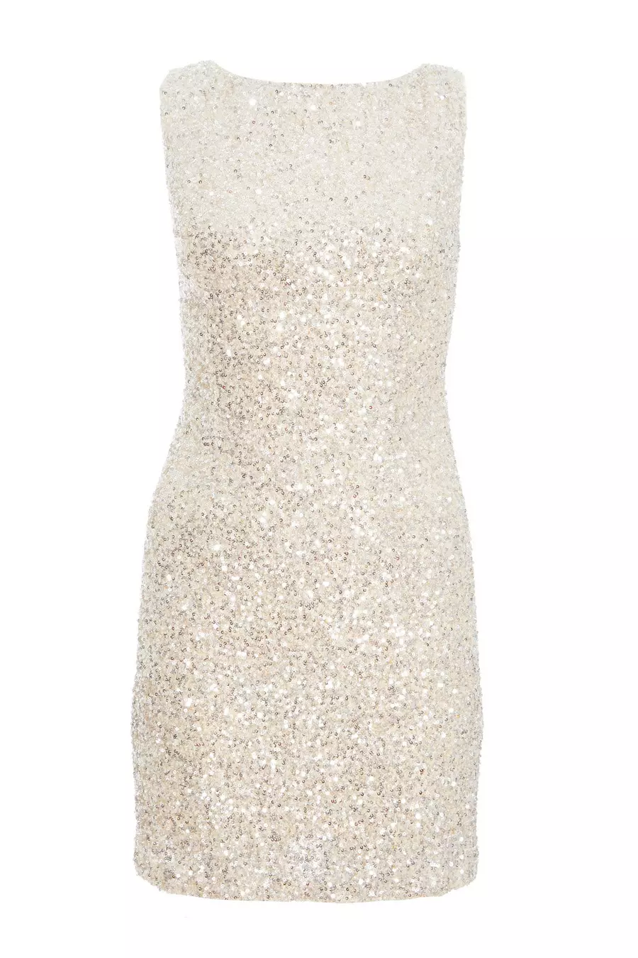 Averra™ | Silver Sequin Bow Mini Dress