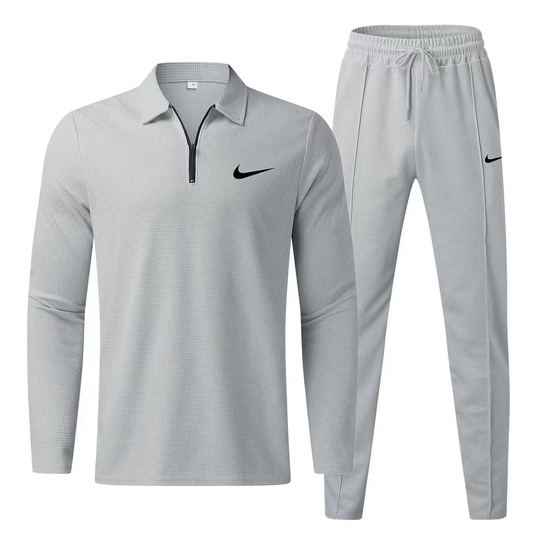 Men’s Casual Polo Shirt and Trousers Sports Set