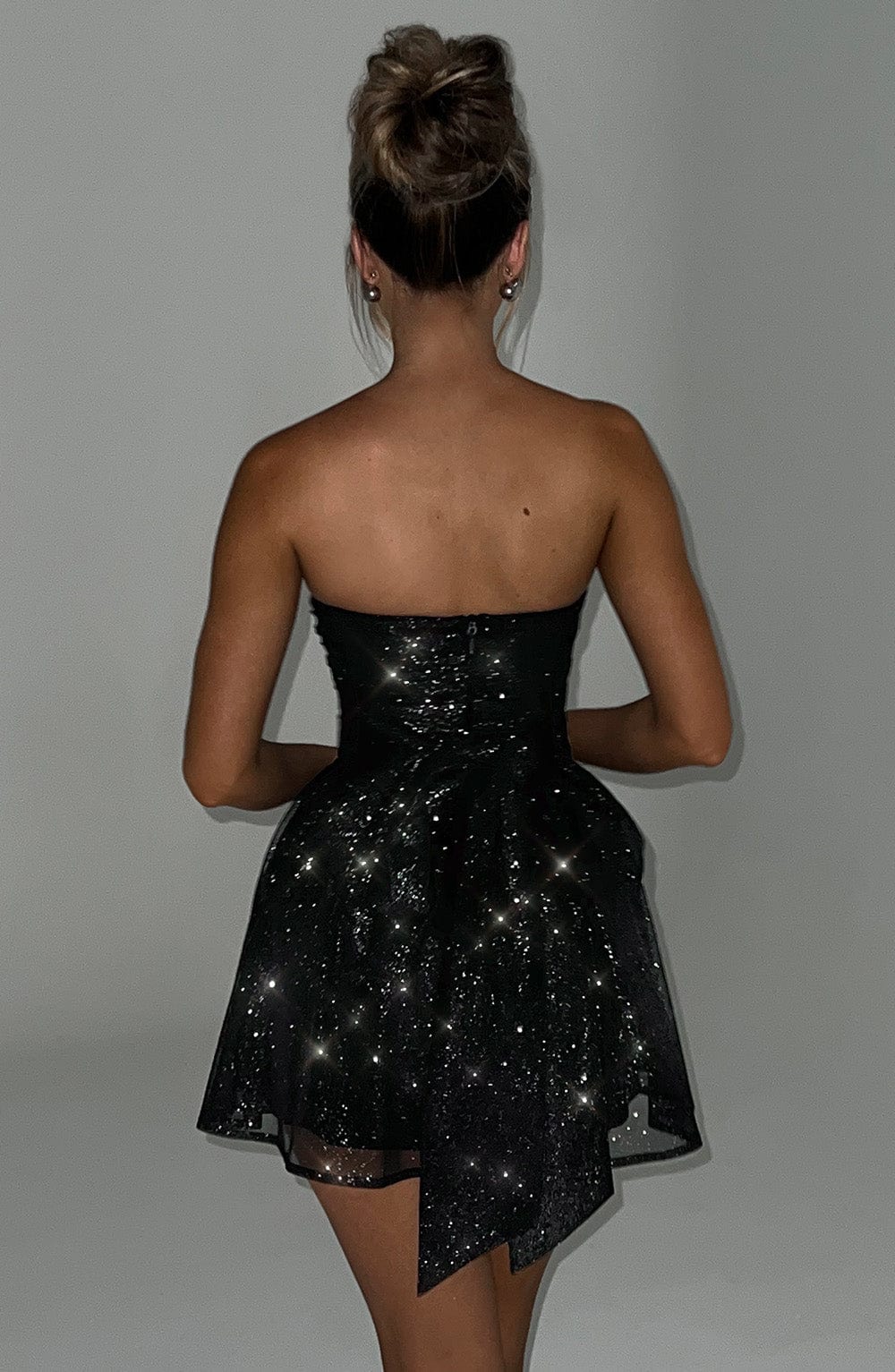 Averra™ | Black Sparkle Mini Dress