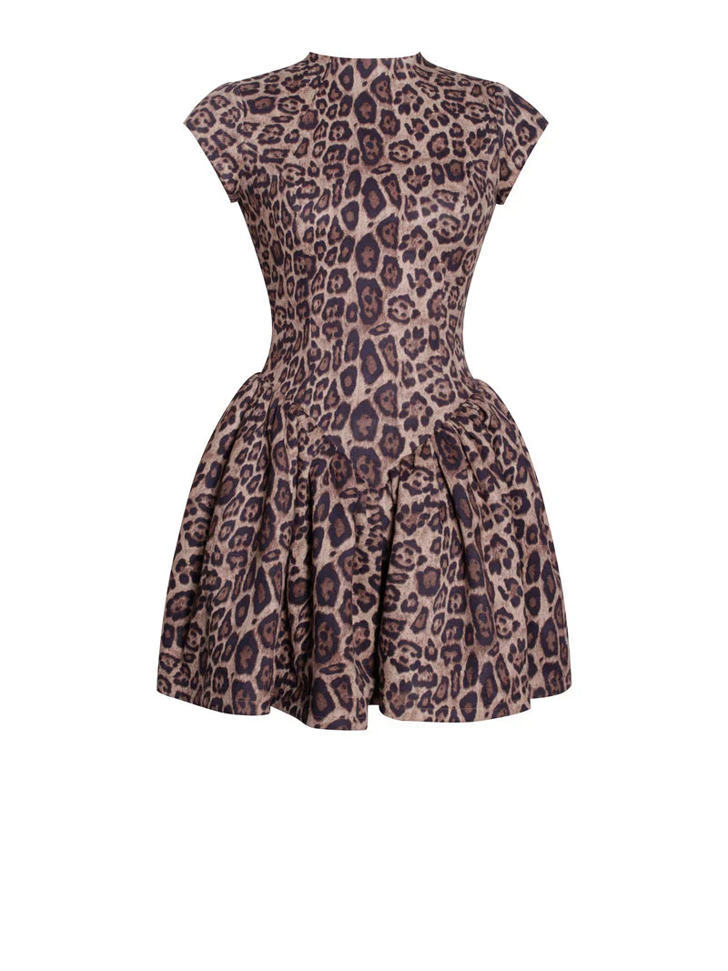 Averra™ | Cheetah Puffy Dress