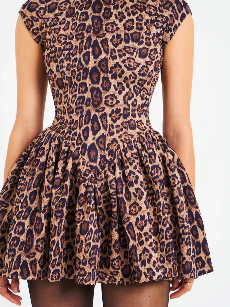 Averra™ | Cheetah Puffy Dress
