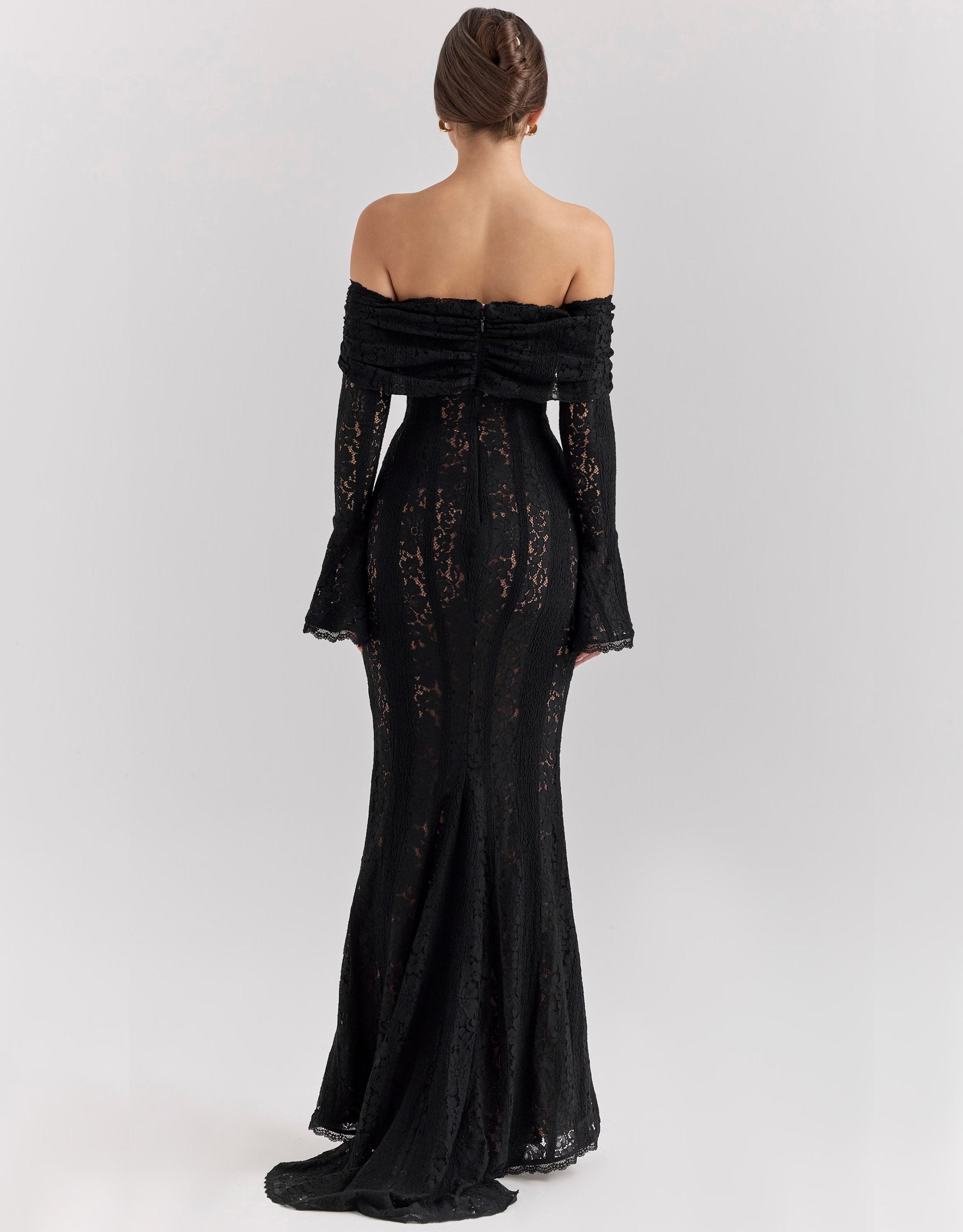 Averra™ | Lace Off Shoulder Cutout Maxi Dress