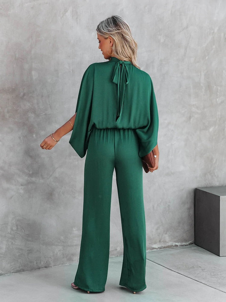 Averra™ | Elegant High-Neck Jumpsuit