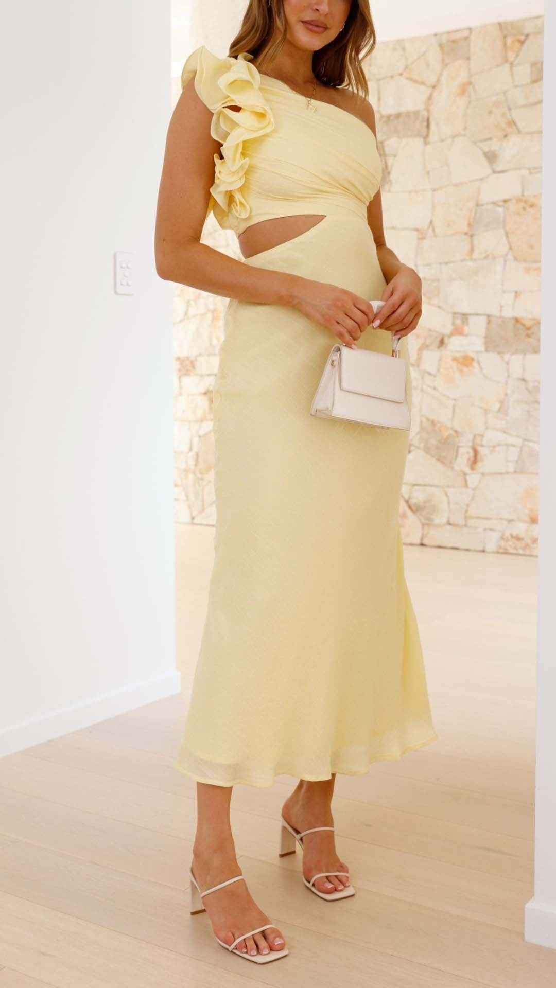 Averra™ | One-Shoulder Cutout Maxi Dress