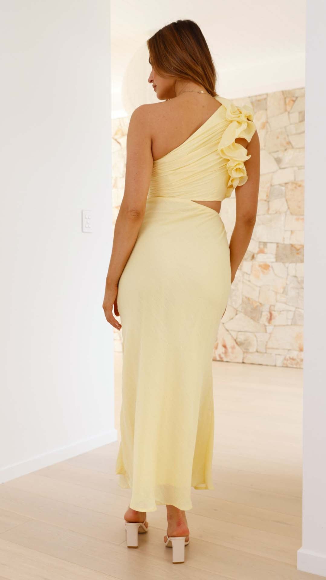 Averra™ | One-Shoulder Cutout Maxi Dress