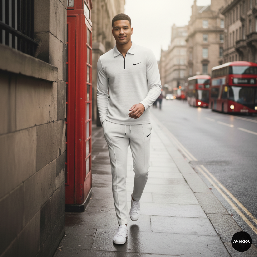 Men’s Casual Polo Shirt and Trousers Sports Set