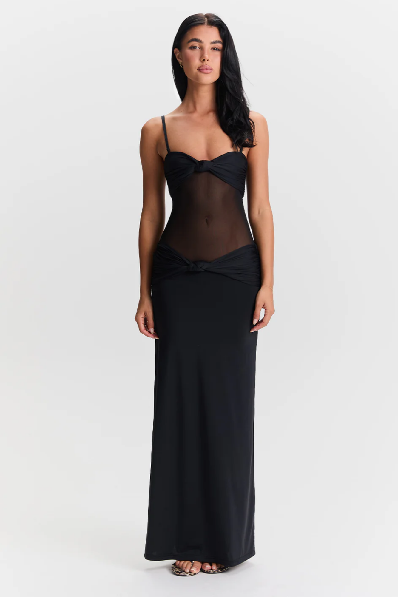 Averra™ | Strapless Maxi Dress with Sheer Twist Detail