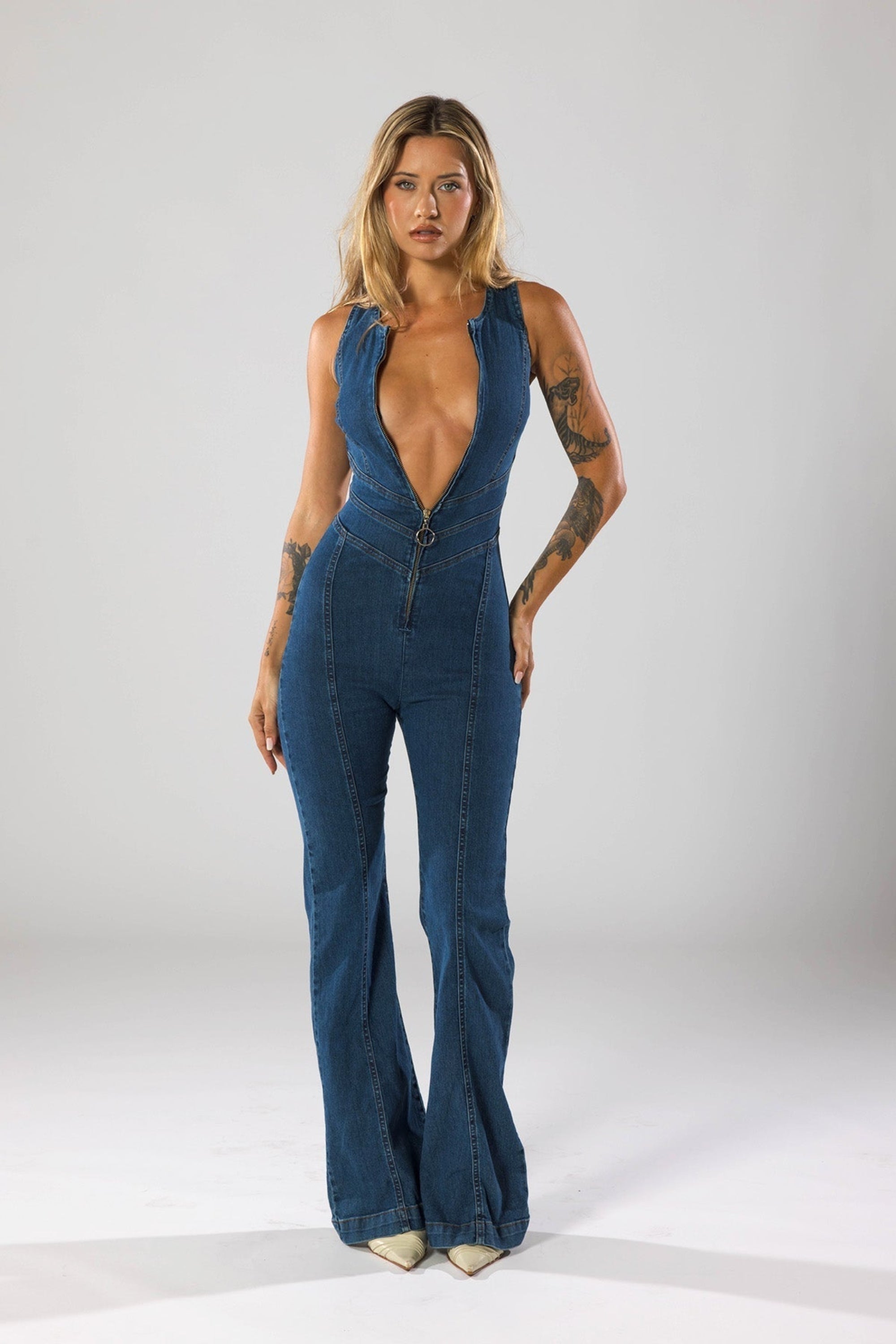 Averra™ | Chic Denim Jumpsuit