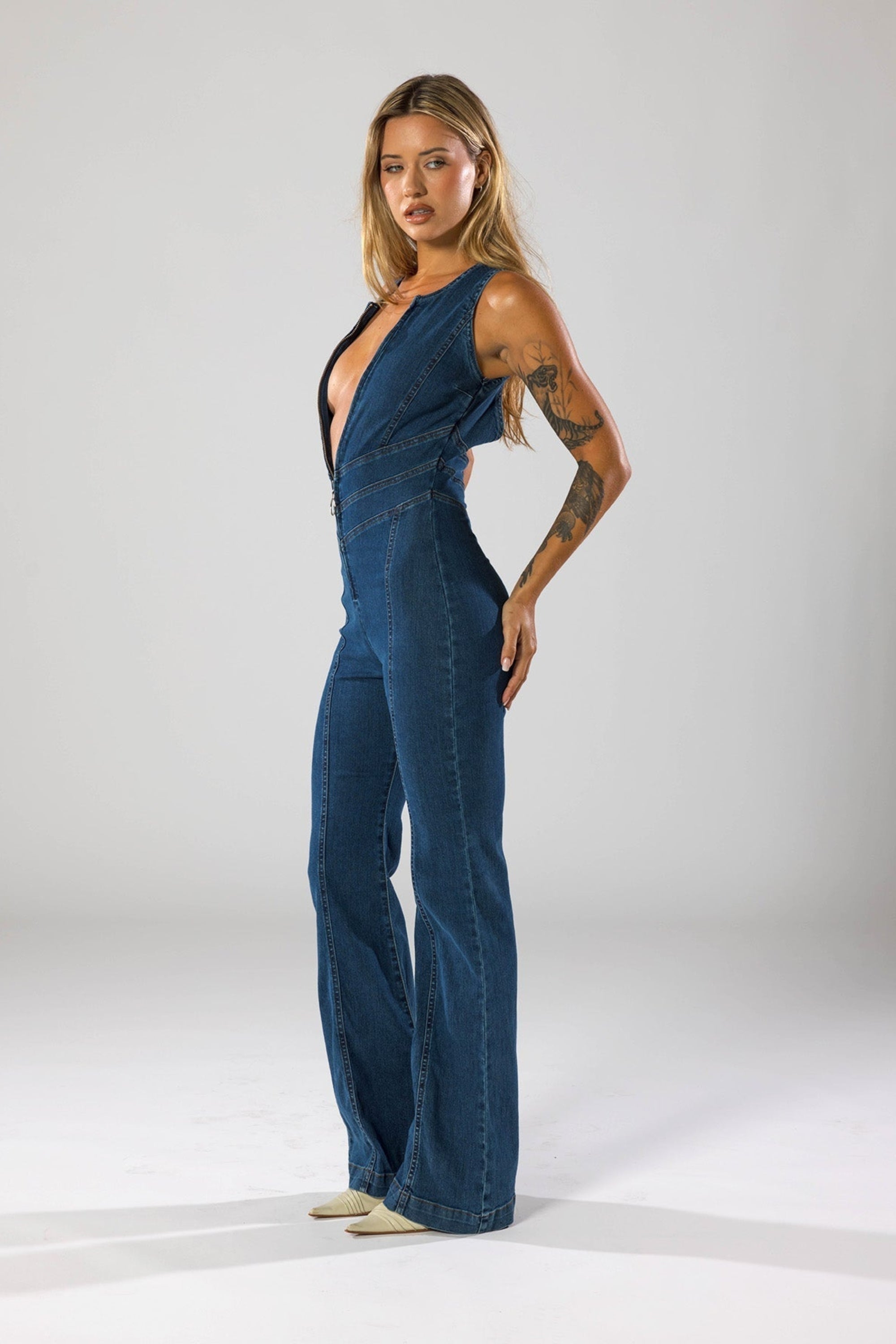 Averra™ | Chic Denim Jumpsuit