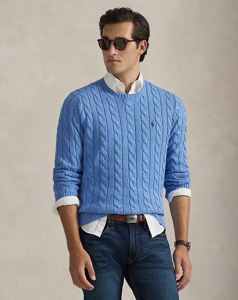 RL - Cable-Knit Cotton Jumper