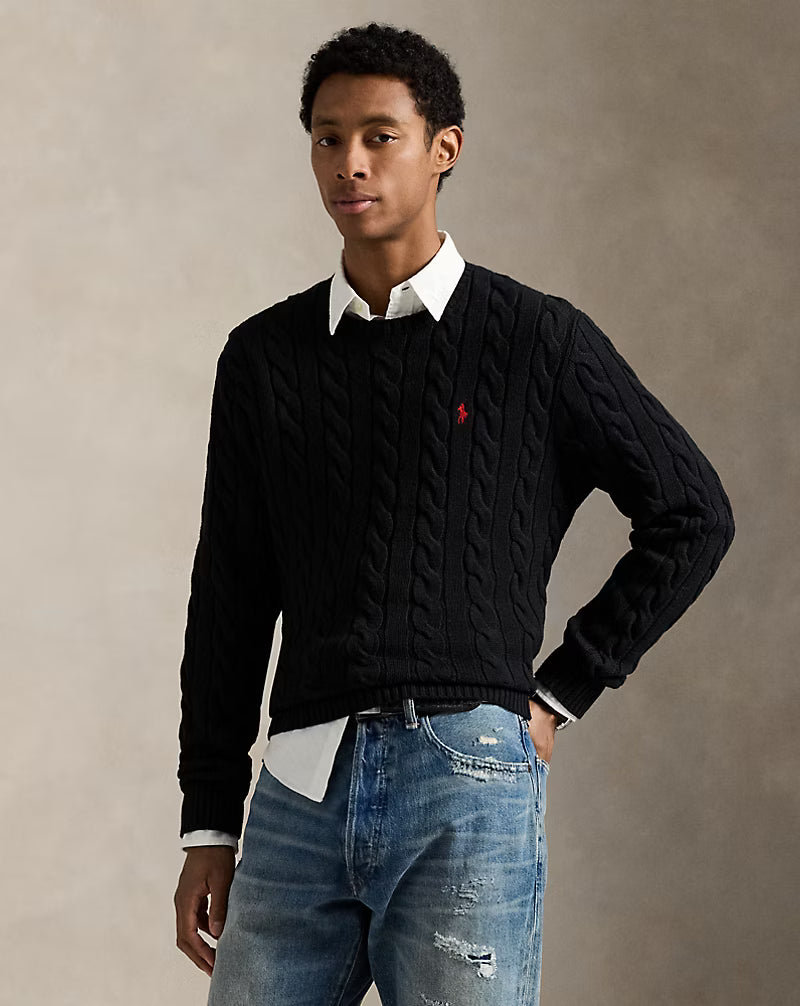 RL - Cable-Knit Cotton Jumper