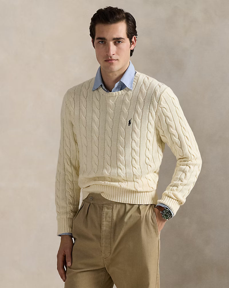 RL - Cable-Knit Cotton Jumper