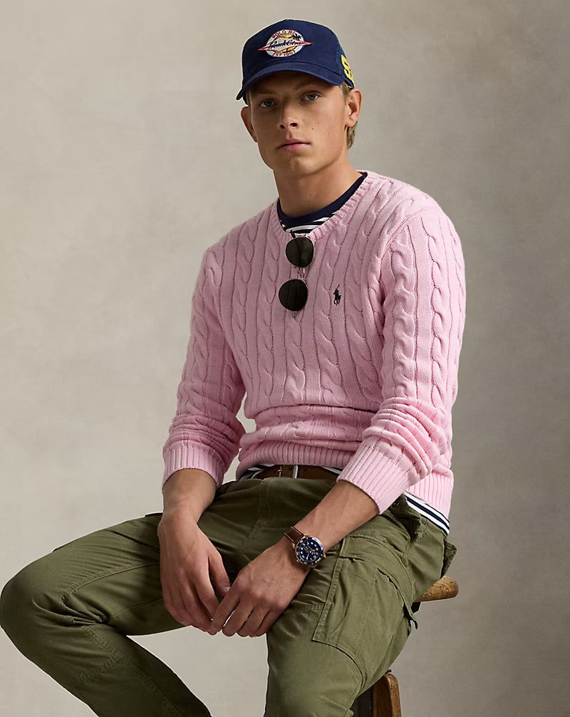 RL - Cable-Knit Cotton Jumper