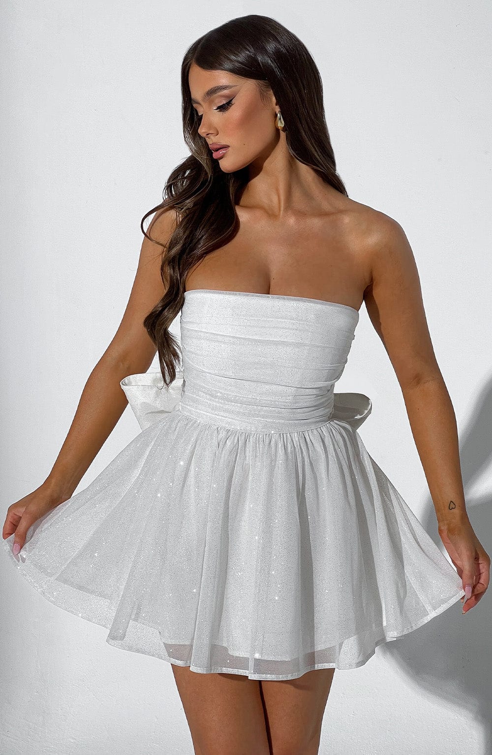 Averra™ | Ivory Sparkle Mini Dress